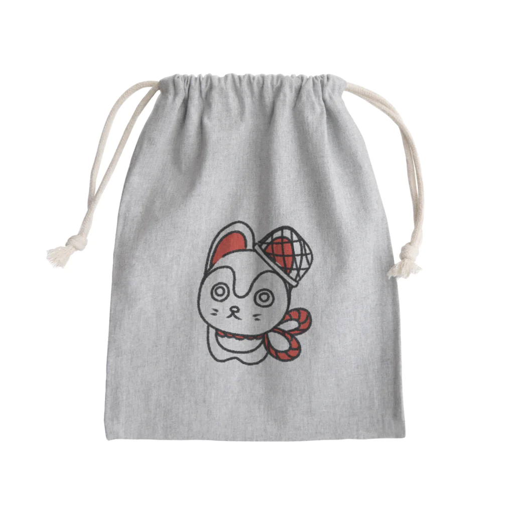 うらめし屋　の福犬ちゃん　タケかご Mini Drawstring Bag