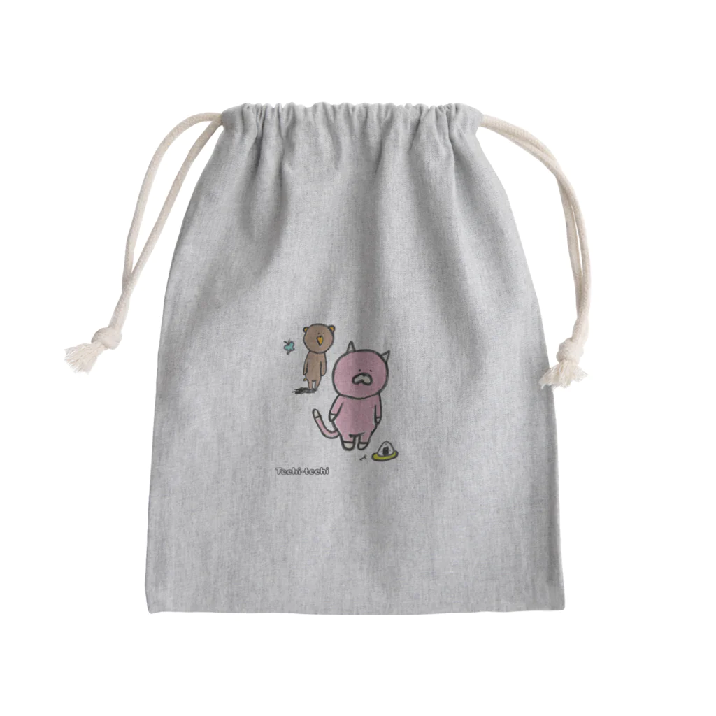 Techi-techiの誰のおにぎり？ぬけてち Mini Drawstring Bag