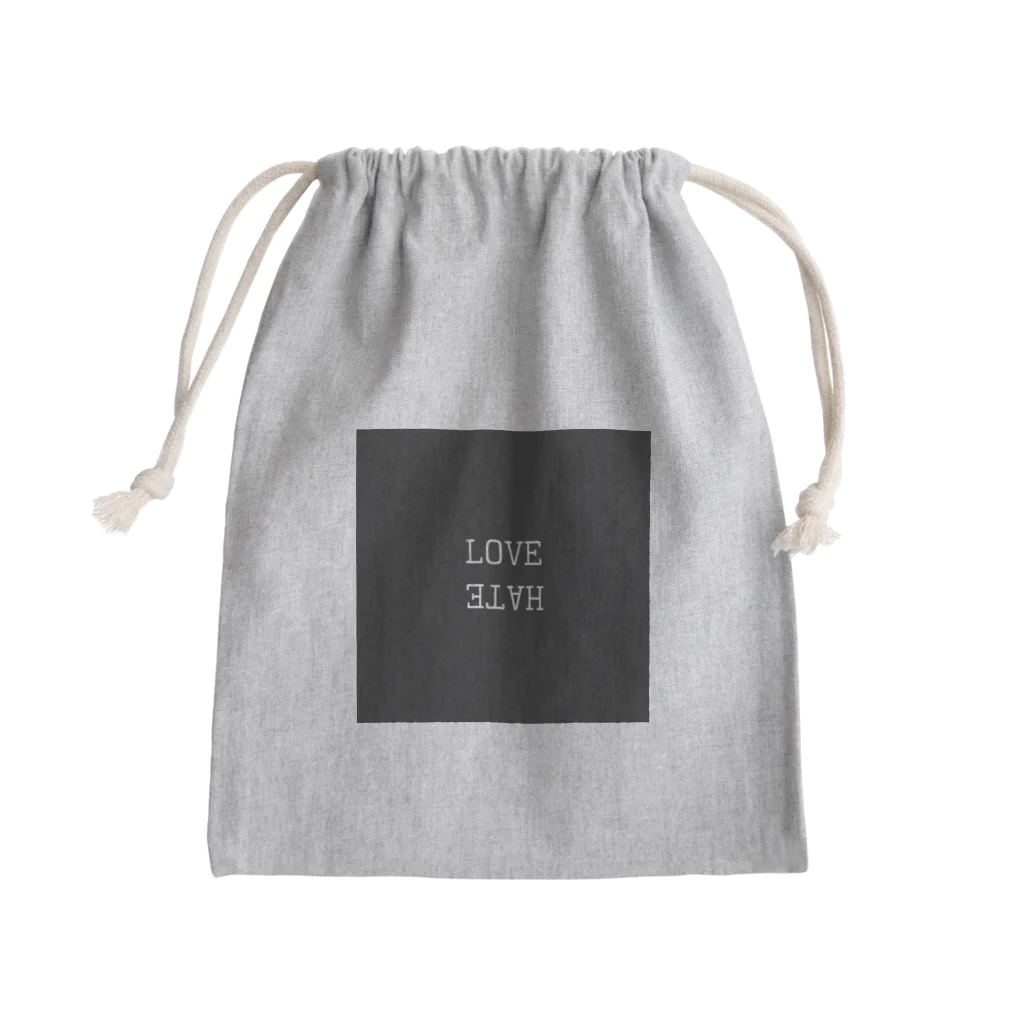 AWNIL のLOVE HATE Mini Drawstring Bag