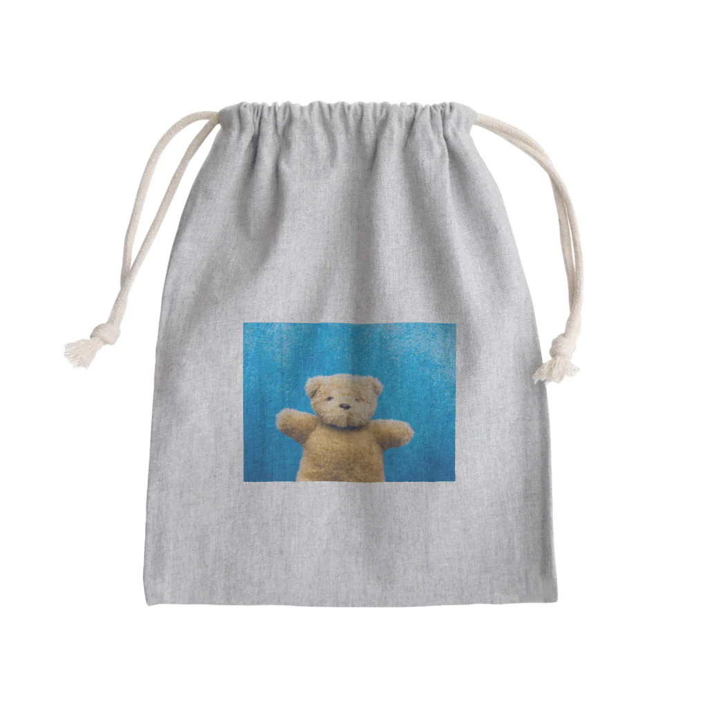 しうの僕クマくん。青い壁Ｖｅｒ． Mini Drawstring Bag