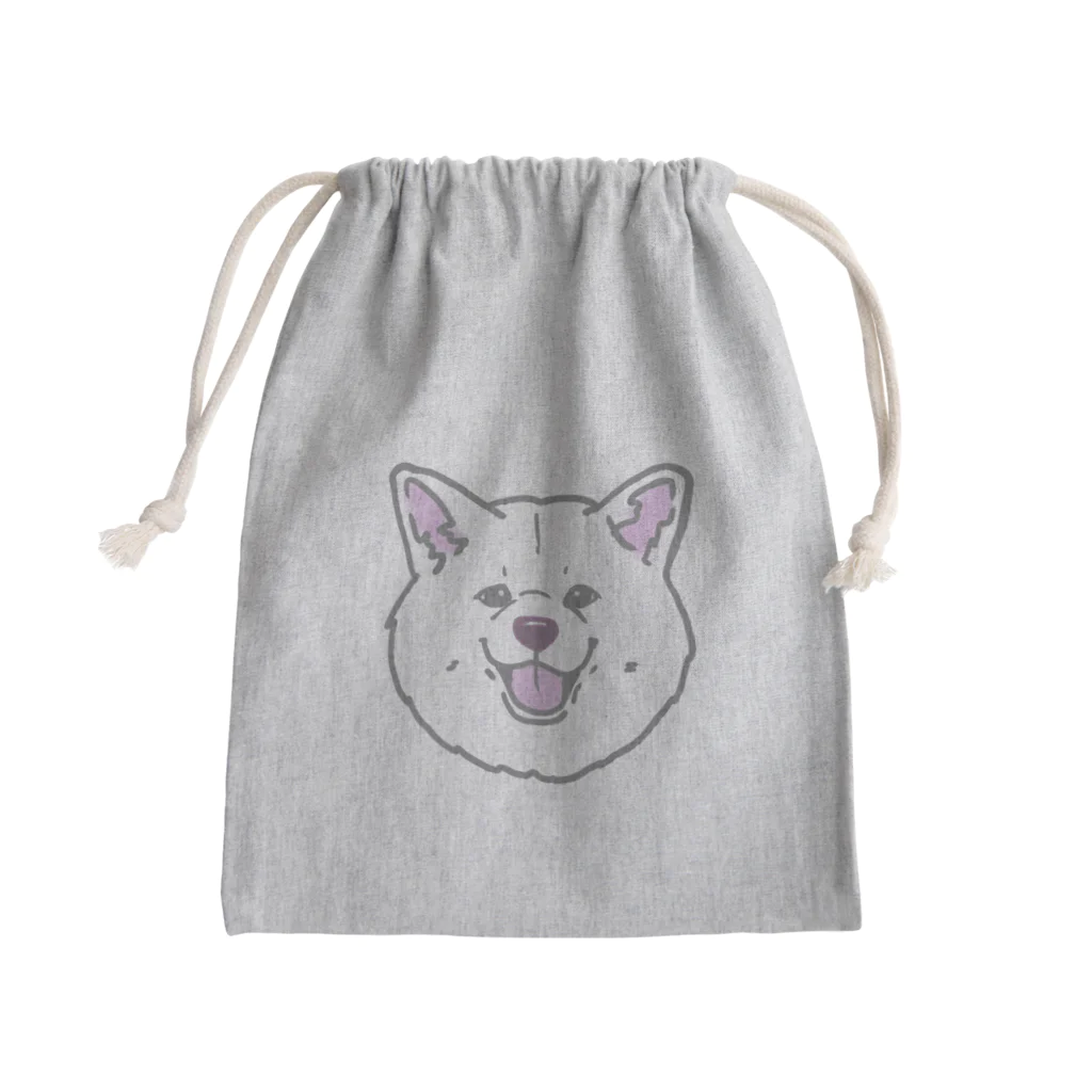 春風工房の秋田犬ハッピースマイル白毛 Mini Drawstring Bag