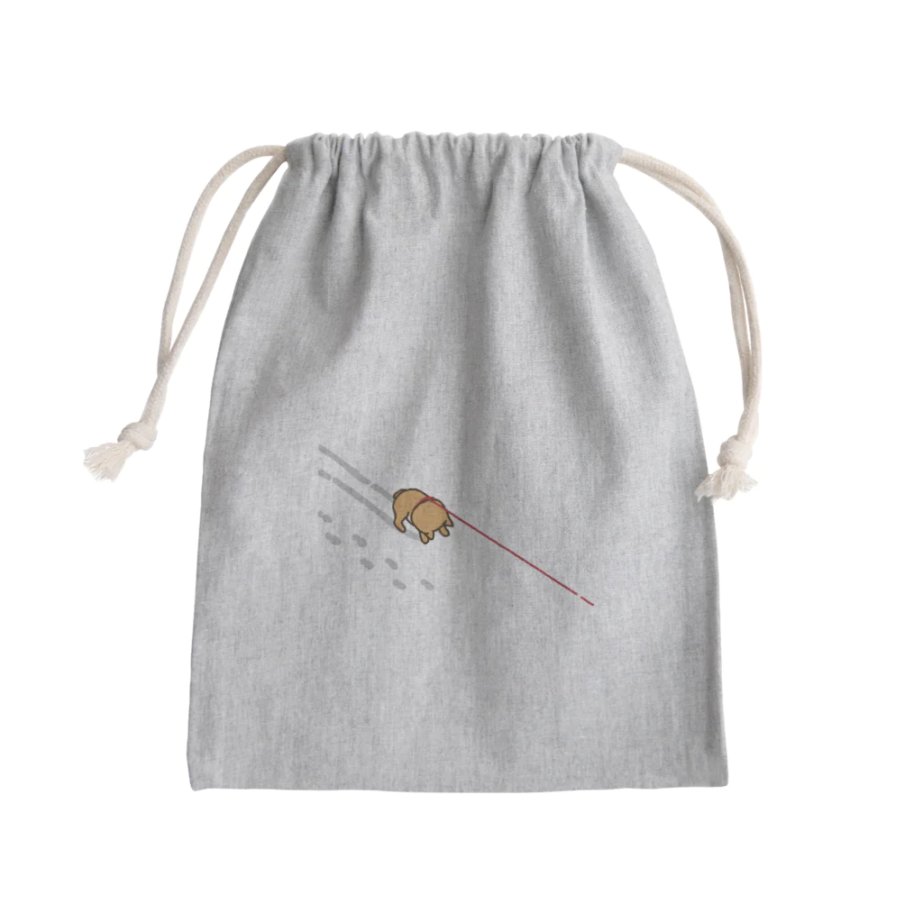 しばじるしデザインの雪のイヤイヤ柴犬 Mini Drawstring Bag