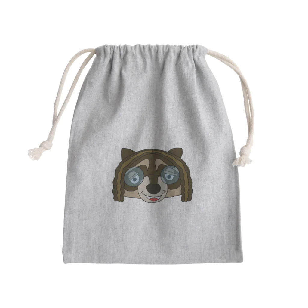 KURUMIMISHOPのSAKUちゃんアライグマ Mini Drawstring Bag