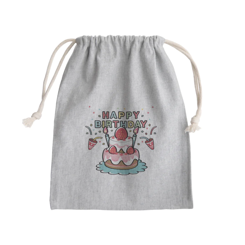 イラスト MONYAAT のCT61HAPPY BRITHDAY  Mini Drawstring Bag