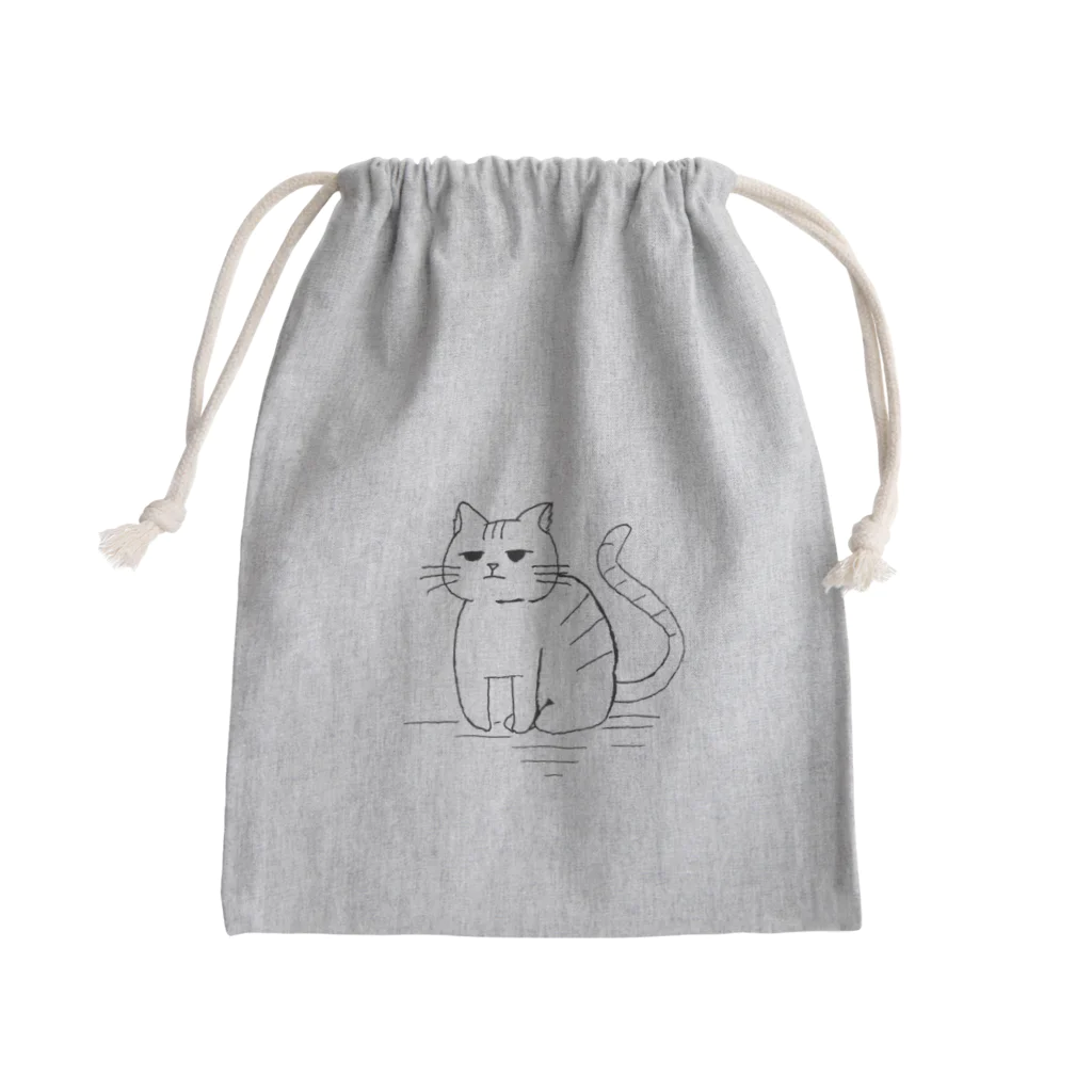 揺木のふきげんねこさん Mini Drawstring Bag