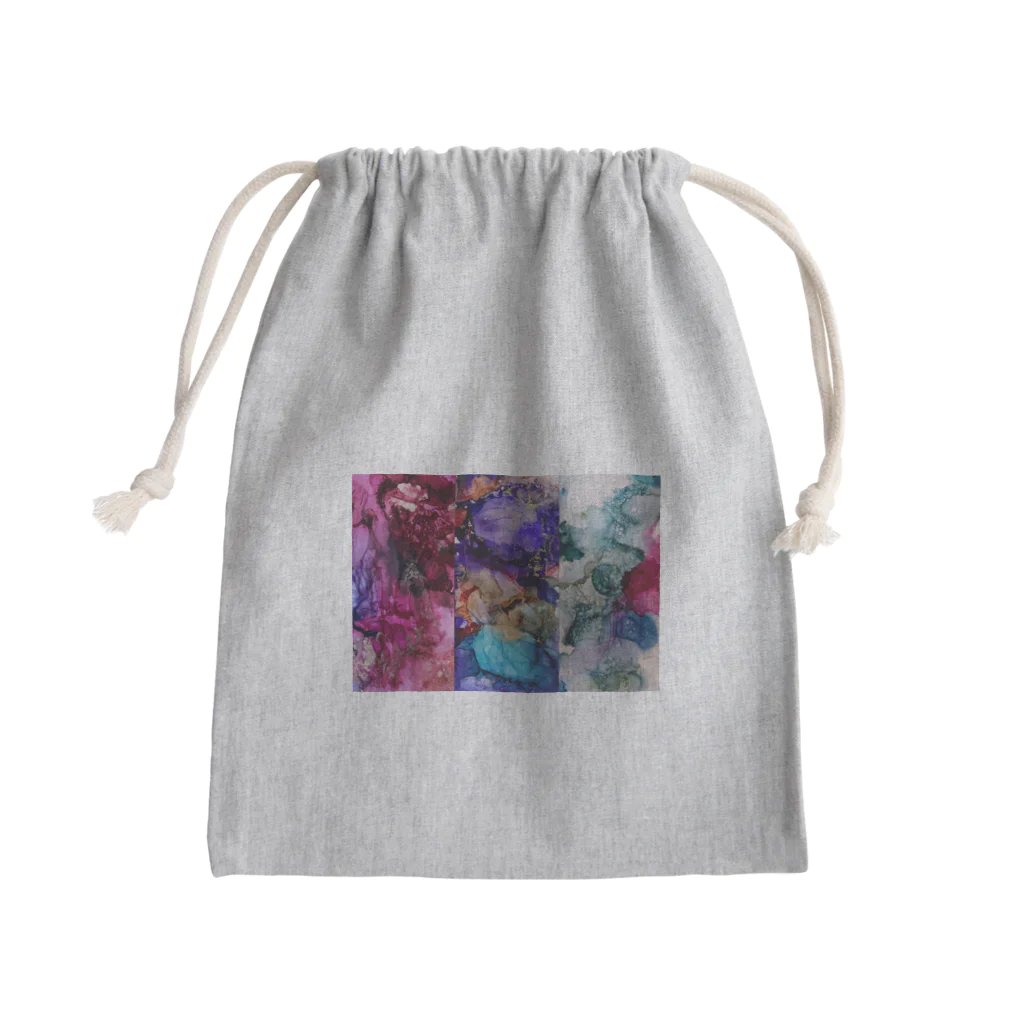 さかいまみの「studio344」のアルコールインクアート3種 Mini Drawstring Bag