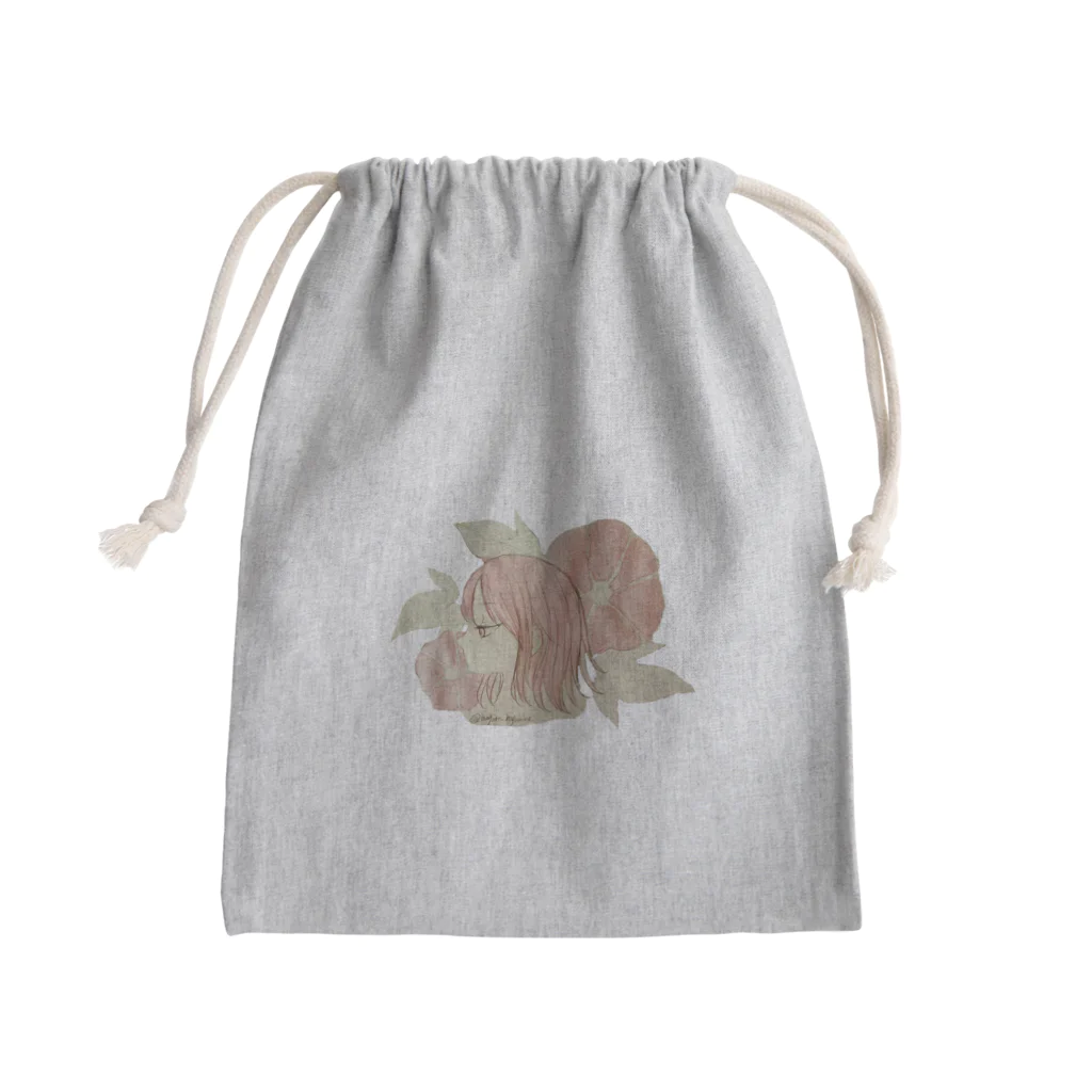 中西屋(歯車)の乙女朝顔(暁の紅) Mini Drawstring Bag