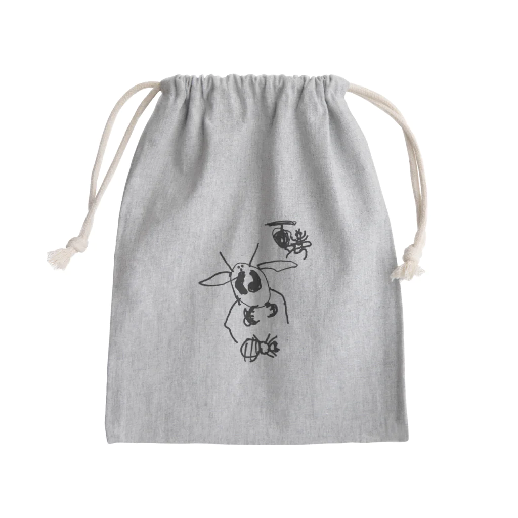 ぽこぽんやさんのオオスズメバチとセイヨウミツバチ Mini Drawstring Bag