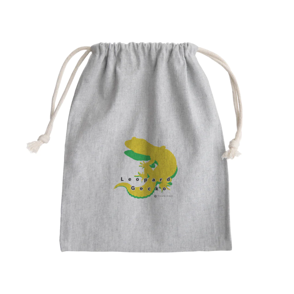 花梟のゆりかごのレオパレゲエカラーシルエット Mini Drawstring Bag
