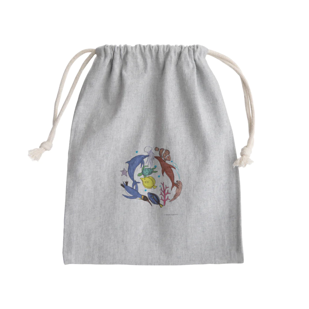 Daisuke.worldの大介の水族館 Mini Drawstring Bag