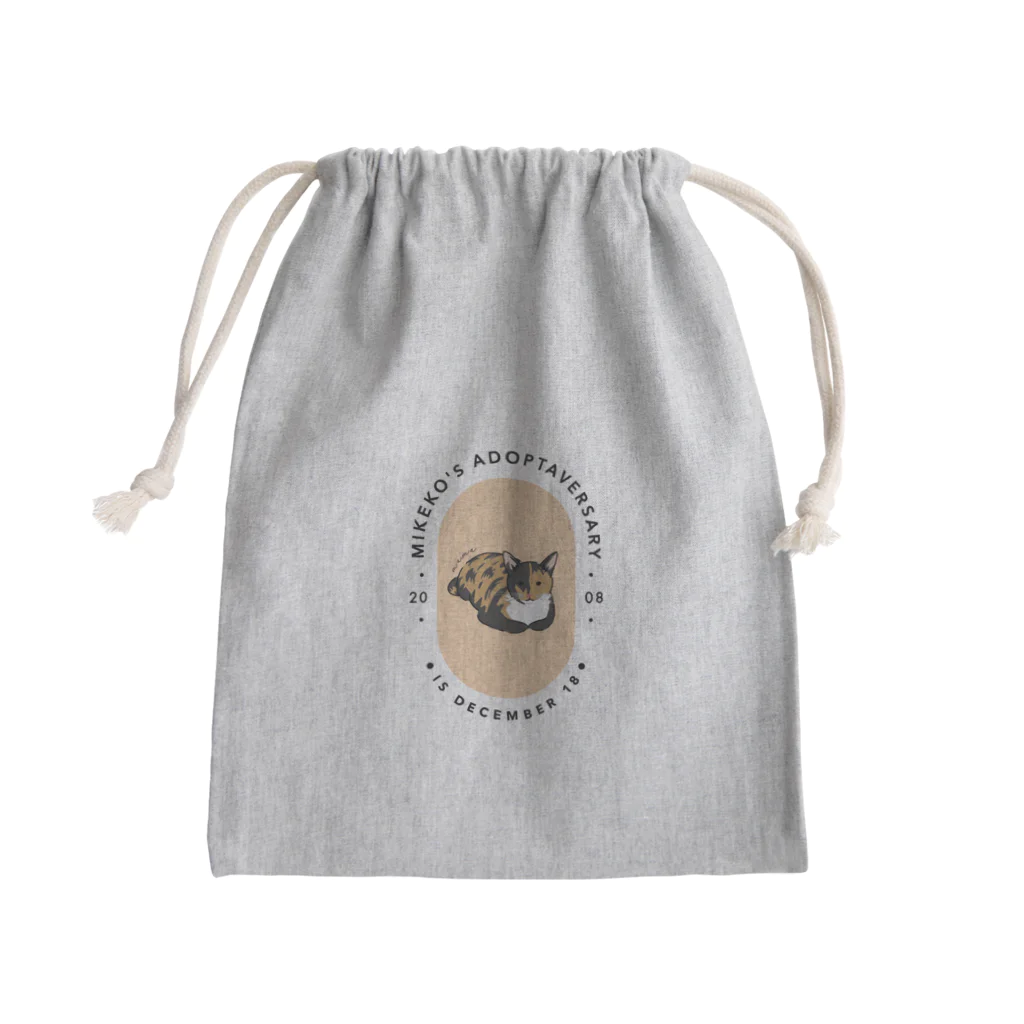 ちくわ屋のミケコママきんちゃく Mini Drawstring Bag