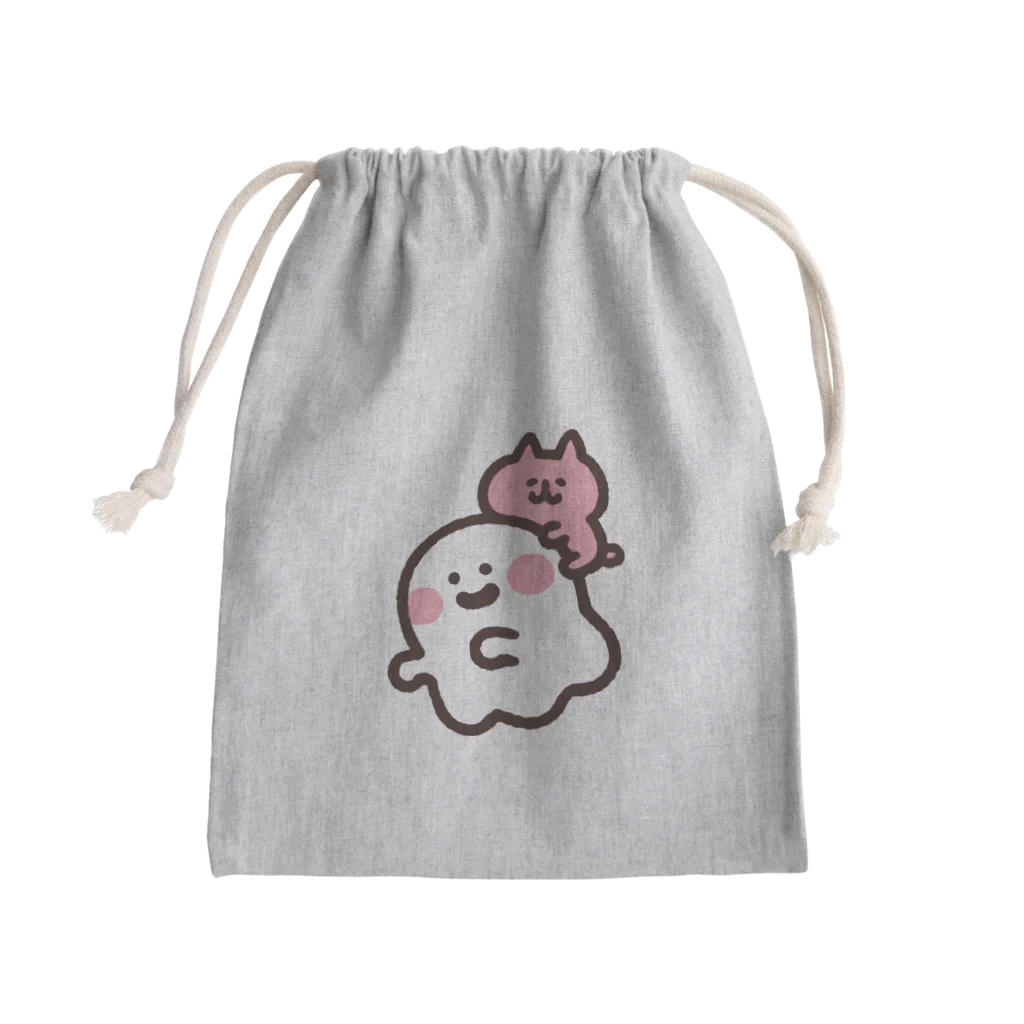 ゆるっと成仏/kanaheiのおばけとネコちゃん Mini Drawstring Bag