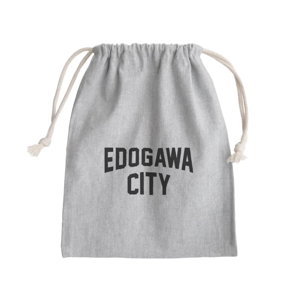 JIMOTOE Wear Local Japanの江戸川区 EDOGAWA CITY ロゴブラック きんちゃく
