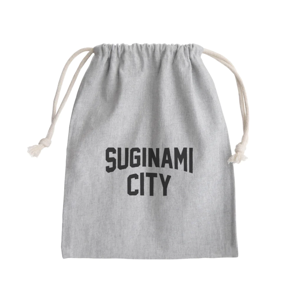 JIMOTOE Wear Local Japanの杉並区 SUGINAMI CITY ロゴブラック Mini Drawstring Bag