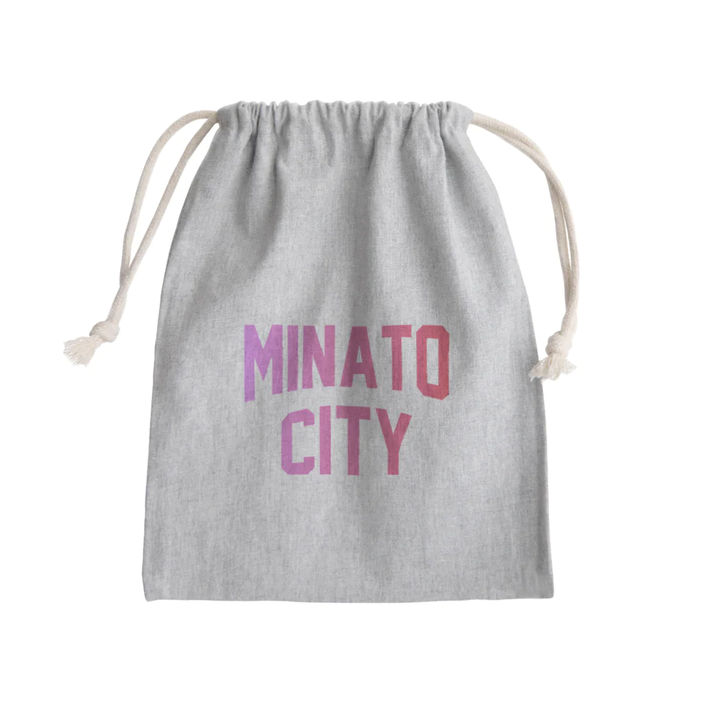 JIMOTO Wear Local Japanの港区 MINATO CITY ロゴピンク きんちゃく