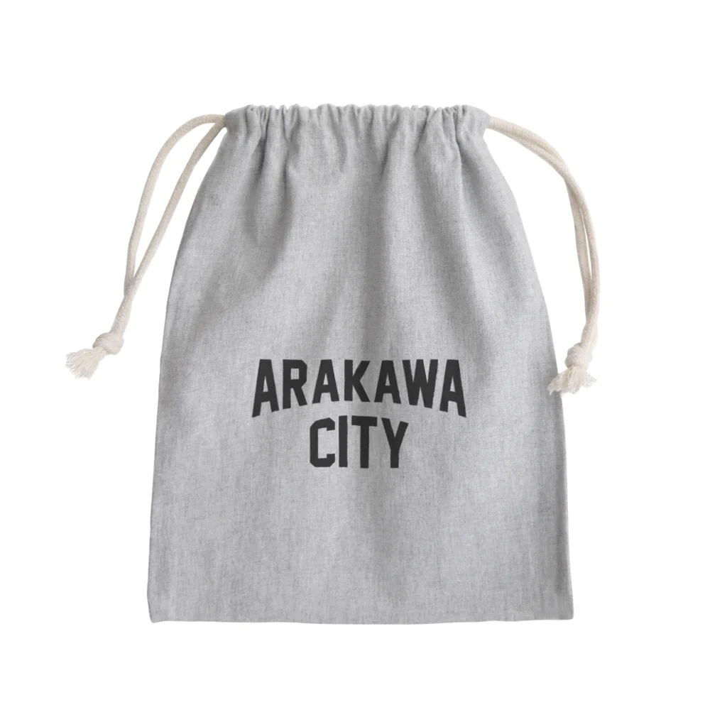 JIMOTO Wear Local Japanの荒川区 ARAKAWA WARD ロゴブラック きんちゃく