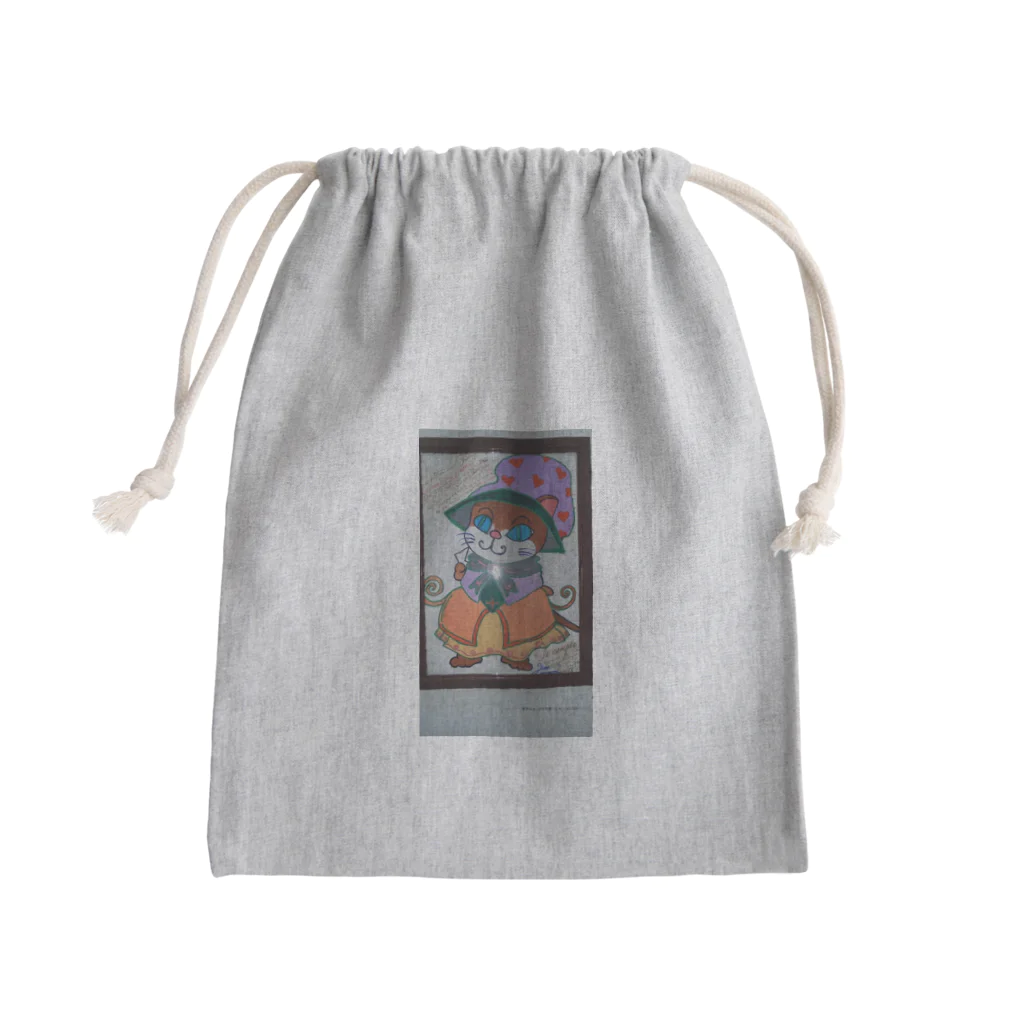 ユミ絵画のネコのオデカケ Mini Drawstring Bag