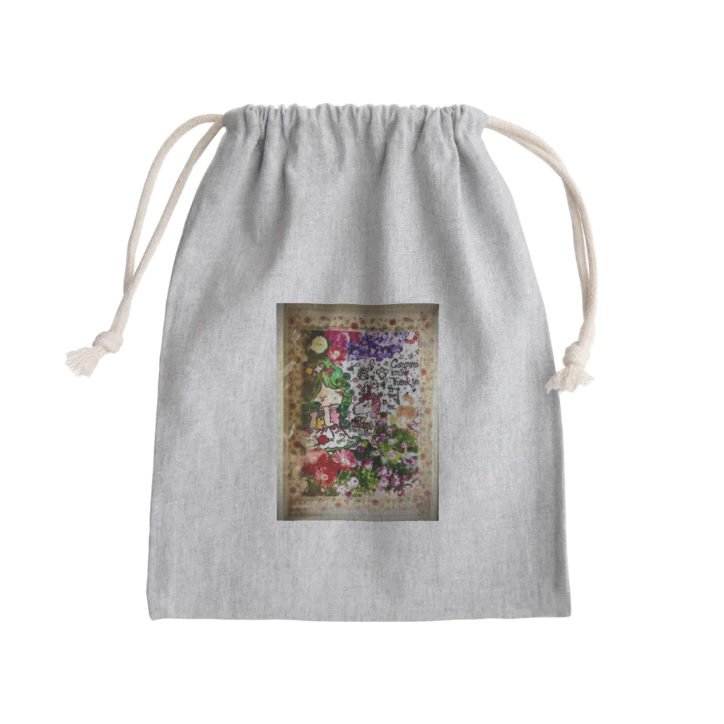 ユミ絵画の花🌼の妖精さん Mini Drawstring Bag