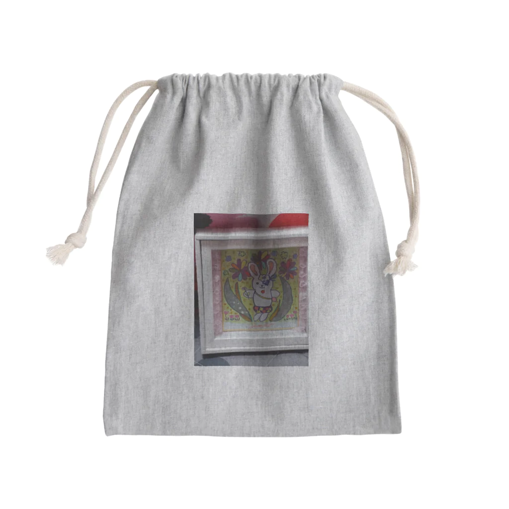 ユミ絵画のウサギさんです。 Mini Drawstring Bag