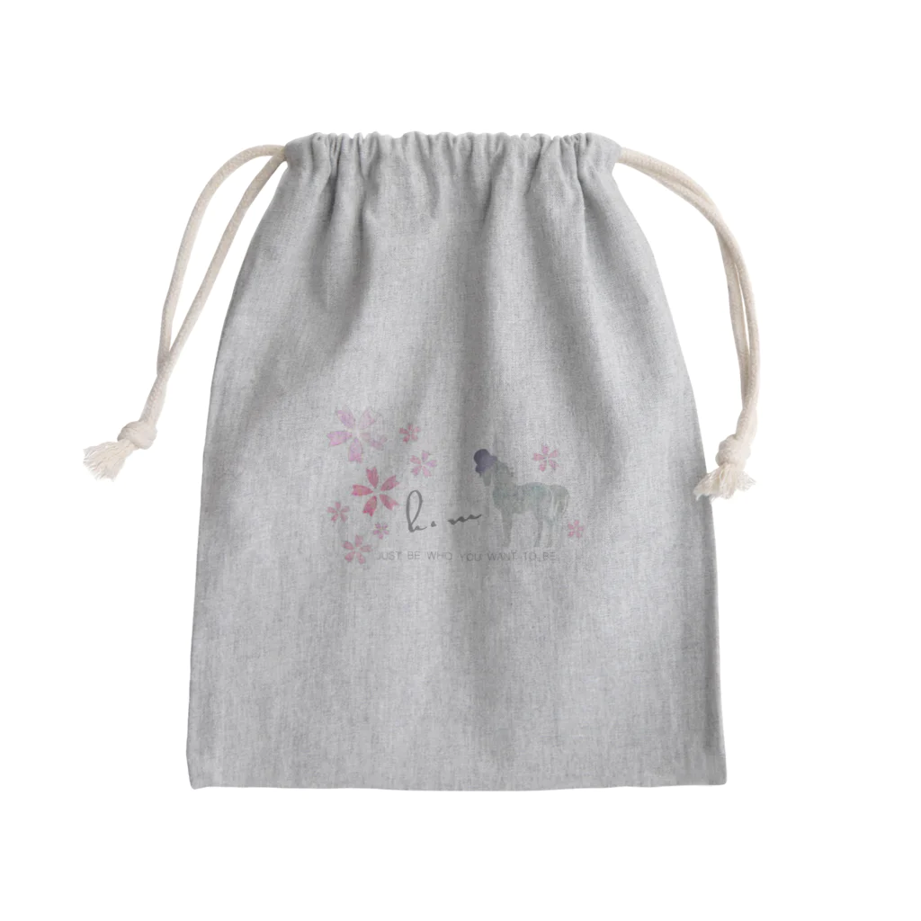 ClubHMのSpring Horse 桜帽子 Mini Drawstring Bag