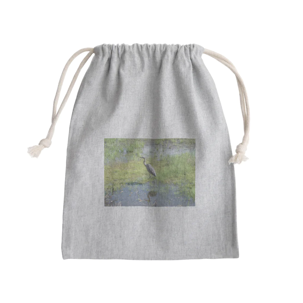 Oysterstarのアオサギくん（幼鳥） Mini Drawstring Bag