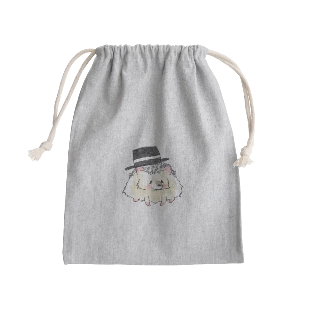 浅山しおん（ハリネズミのソフィー）のオリジナル　ハリネズミのソフィー、ハットをかぶる。 Mini Drawstring Bag