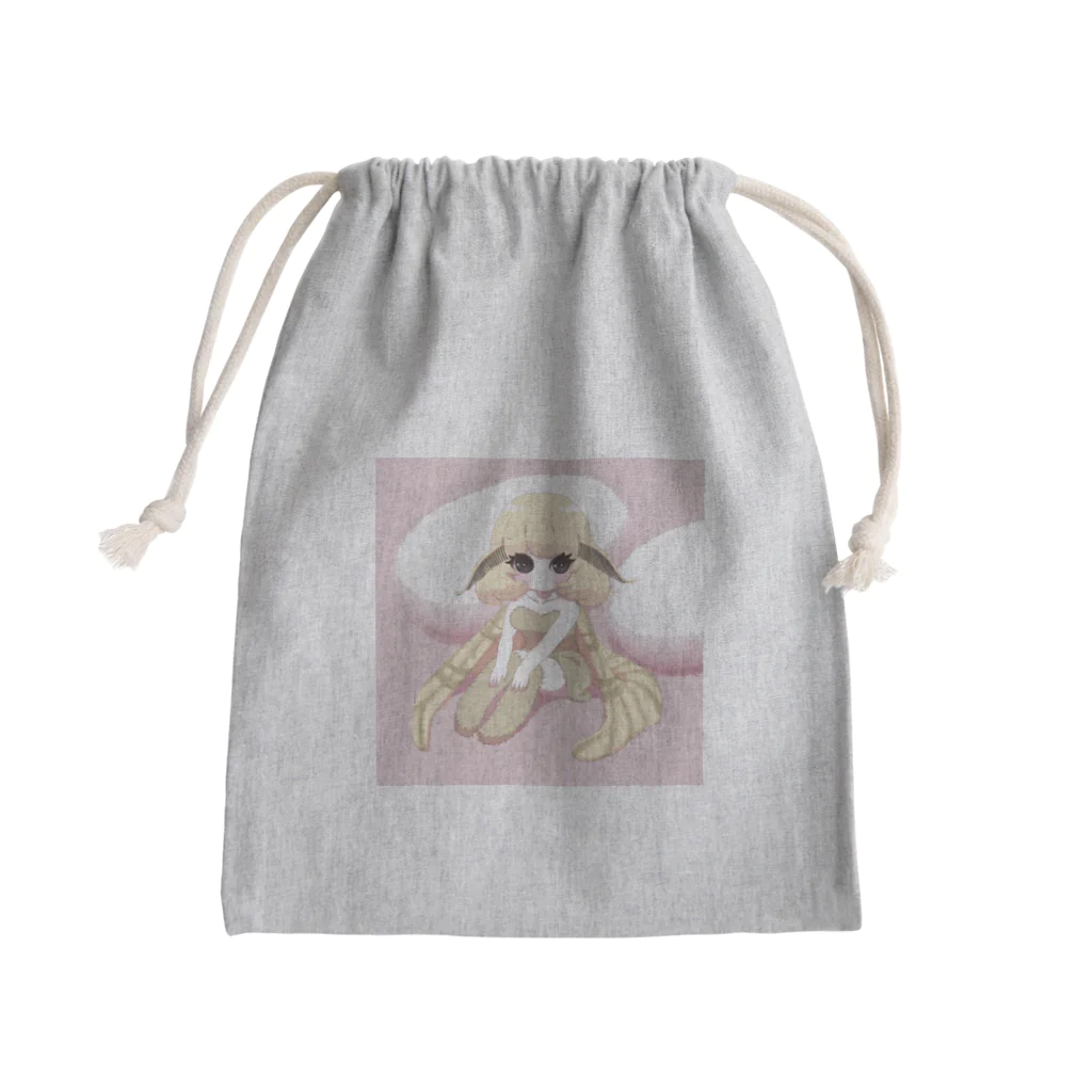 yume’s shop ᙏ̤̫͚*⑅♥︎の蚕蛾ちゃん Mini Drawstring Bag