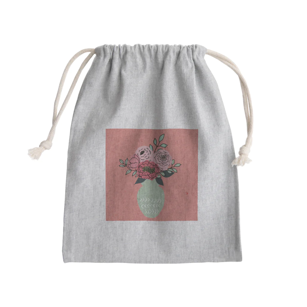Mana Design Storeのフラワーベースとお花のイラスト Mini Drawstring Bag