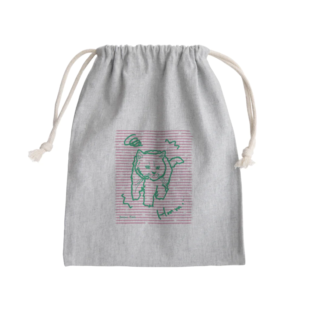 Snow Tailのふきげんにゃんこ Mini Drawstring Bag