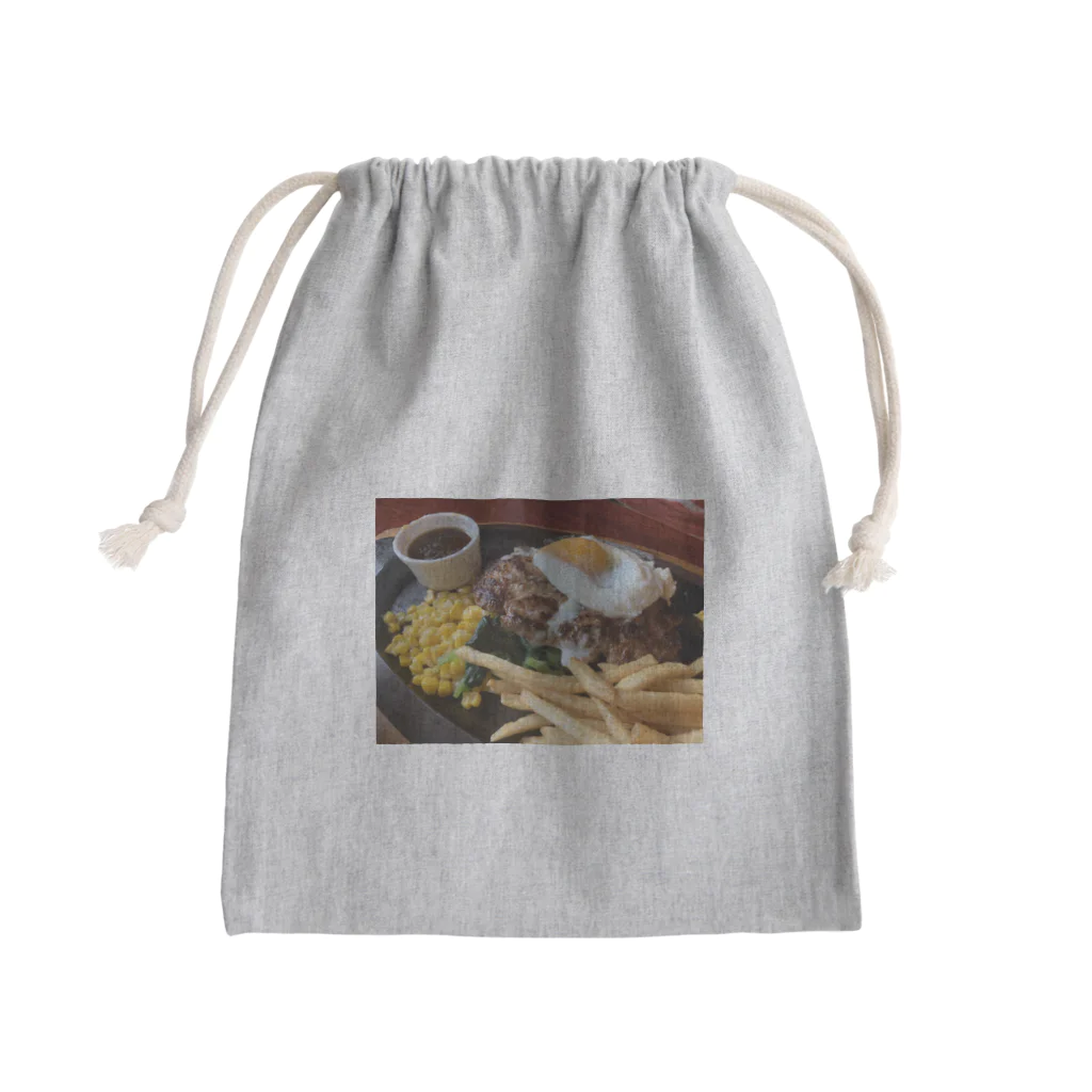 笑えない冗談。のハンバーグってる Mini Drawstring Bag