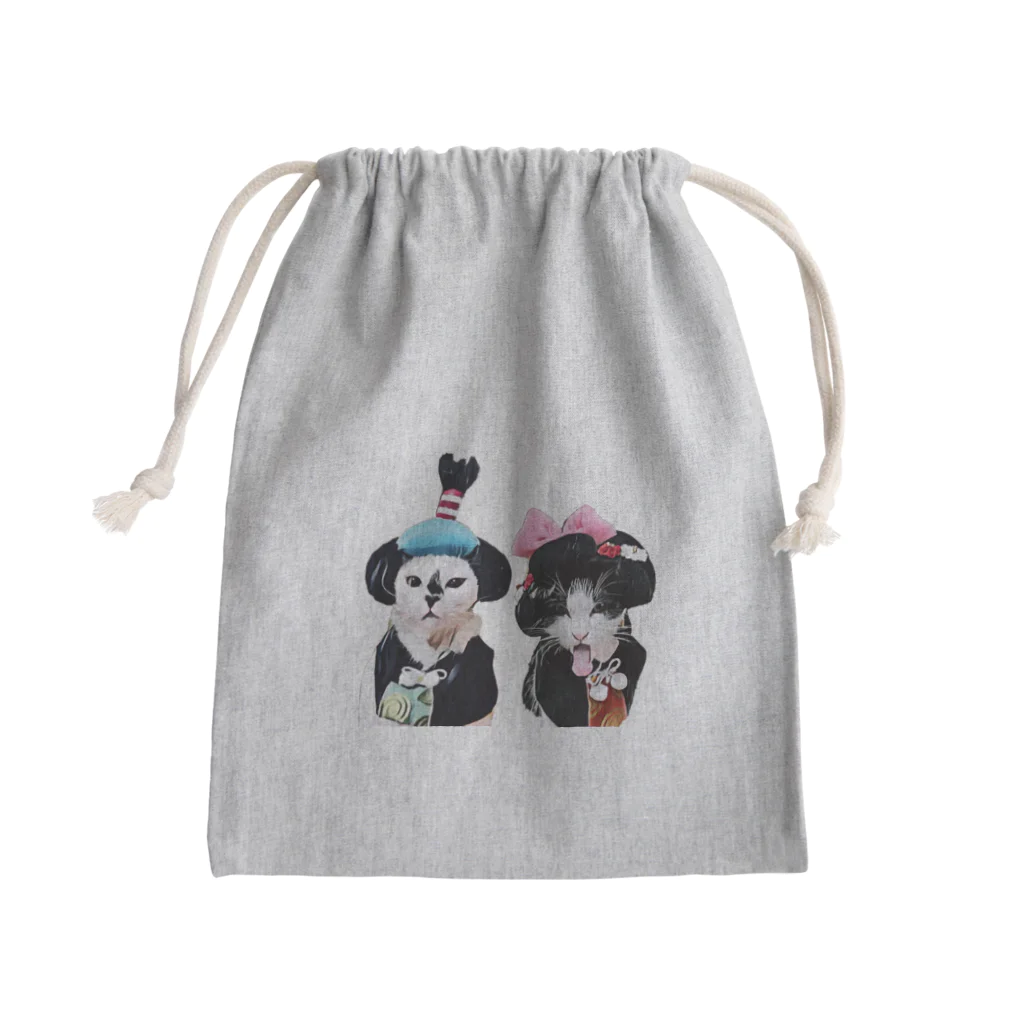 保護猫ベニとハクのバカ殿ハク＆バカ姫ベニ Mini Drawstring Bag