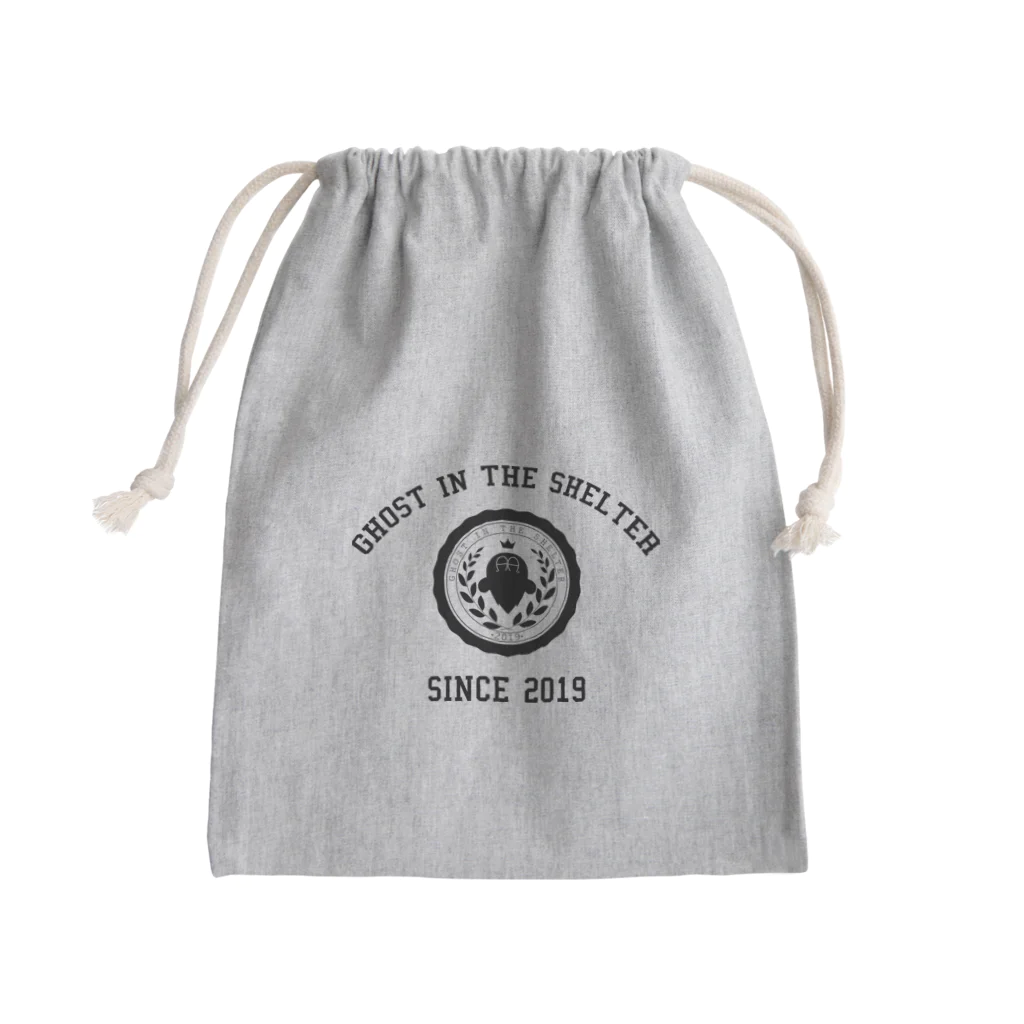 GHOAST IN THE SHELTERのおばけカレッジ 黒 Mini Drawstring Bag