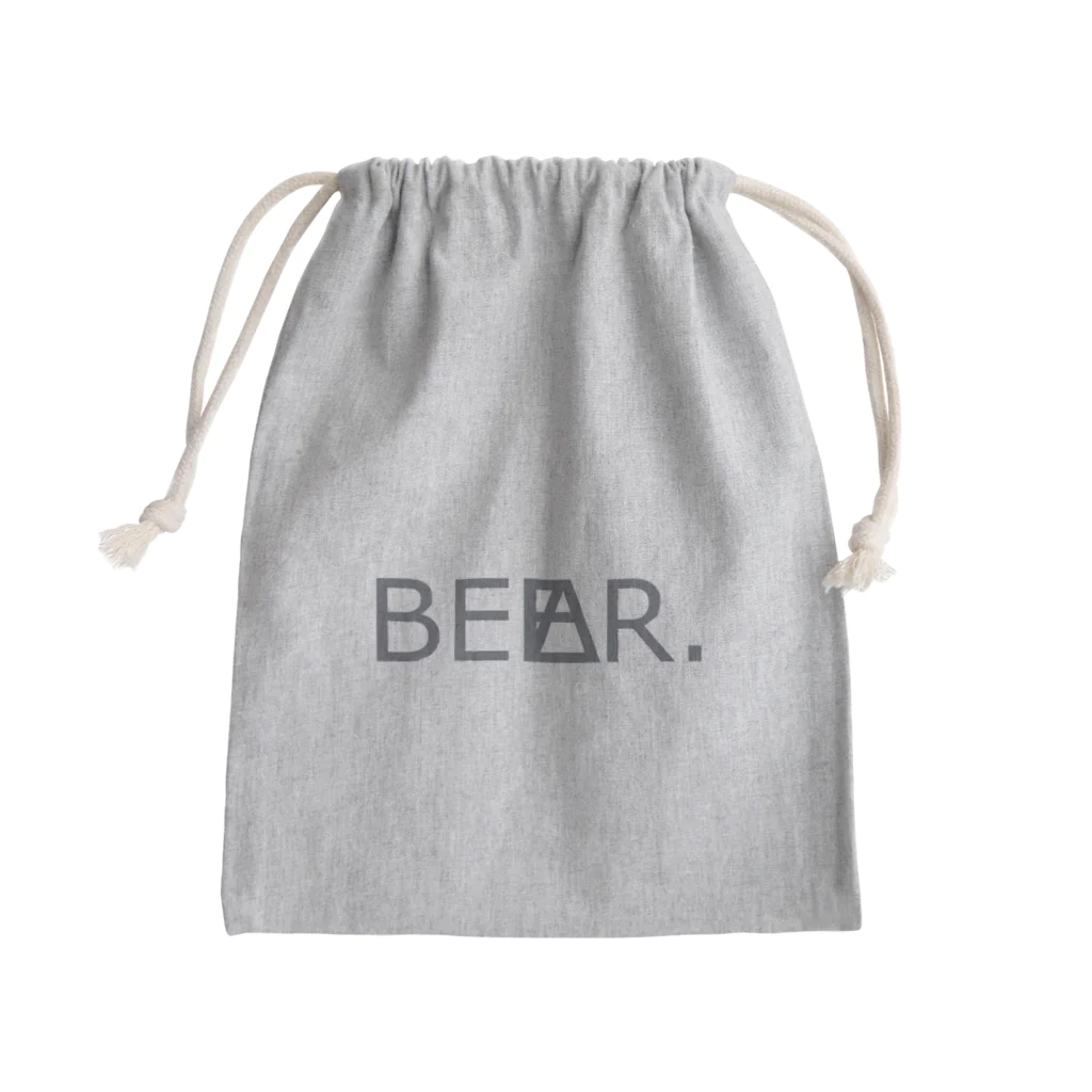 BEAR.BEER.DESIGNのGRAY LOGO pouch Mini Drawstring Bag