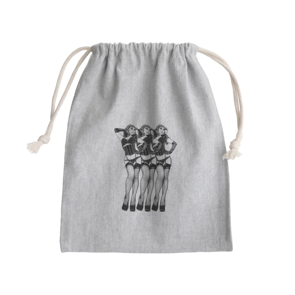 うの UNOのトリプル・ウノ（黒） Mini Drawstring Bag