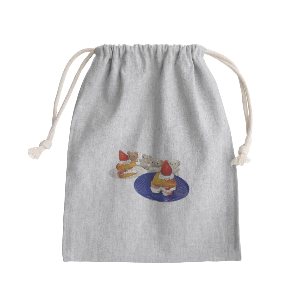 ふかふかのいぬごやのケーキたべよう Mini Drawstring Bag