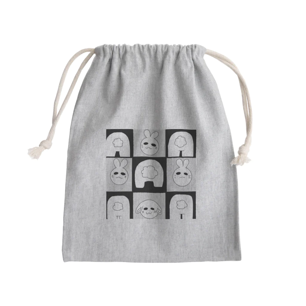 夢物語の兎がたくさん Mini Drawstring Bag