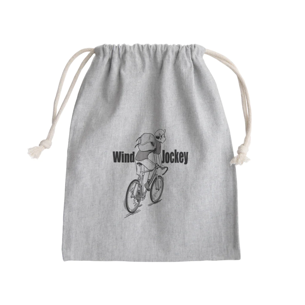 nidan-illustrationの"Wind Jockey" Mini Drawstring Bag