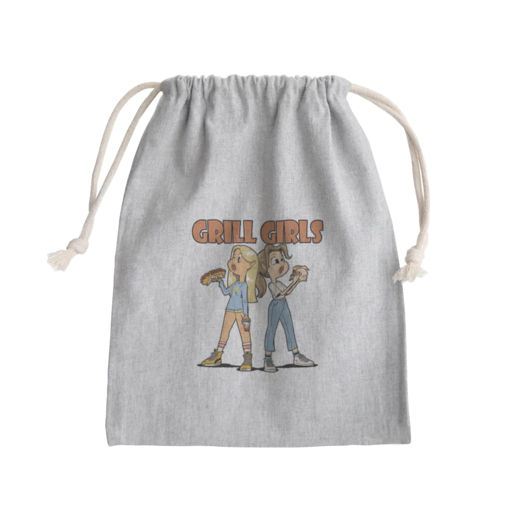 nidan-illustrationの"grill girls" Mini Drawstring Bag