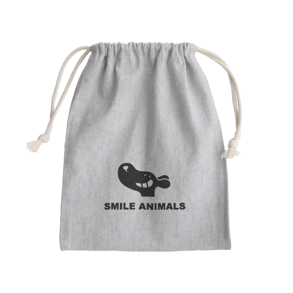 NPO法人SMILE ANIMALSオフィシャルショップのMILES君_Black00121 Mini Drawstring Bag