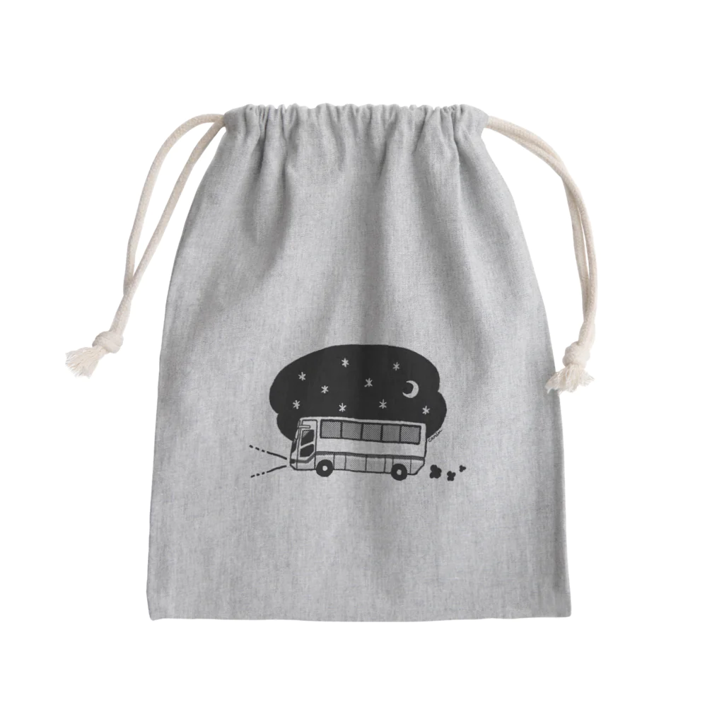 小川かりんの夜行バスで出かけましょう(モノクロ) Mini Drawstring Bag