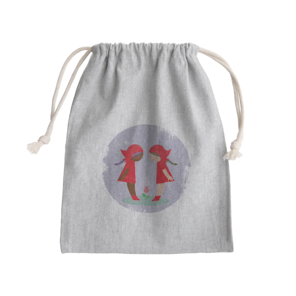 ワシキタチナツ|Illustrationの赤い頭巾のあかずきん Mini Drawstring Bag