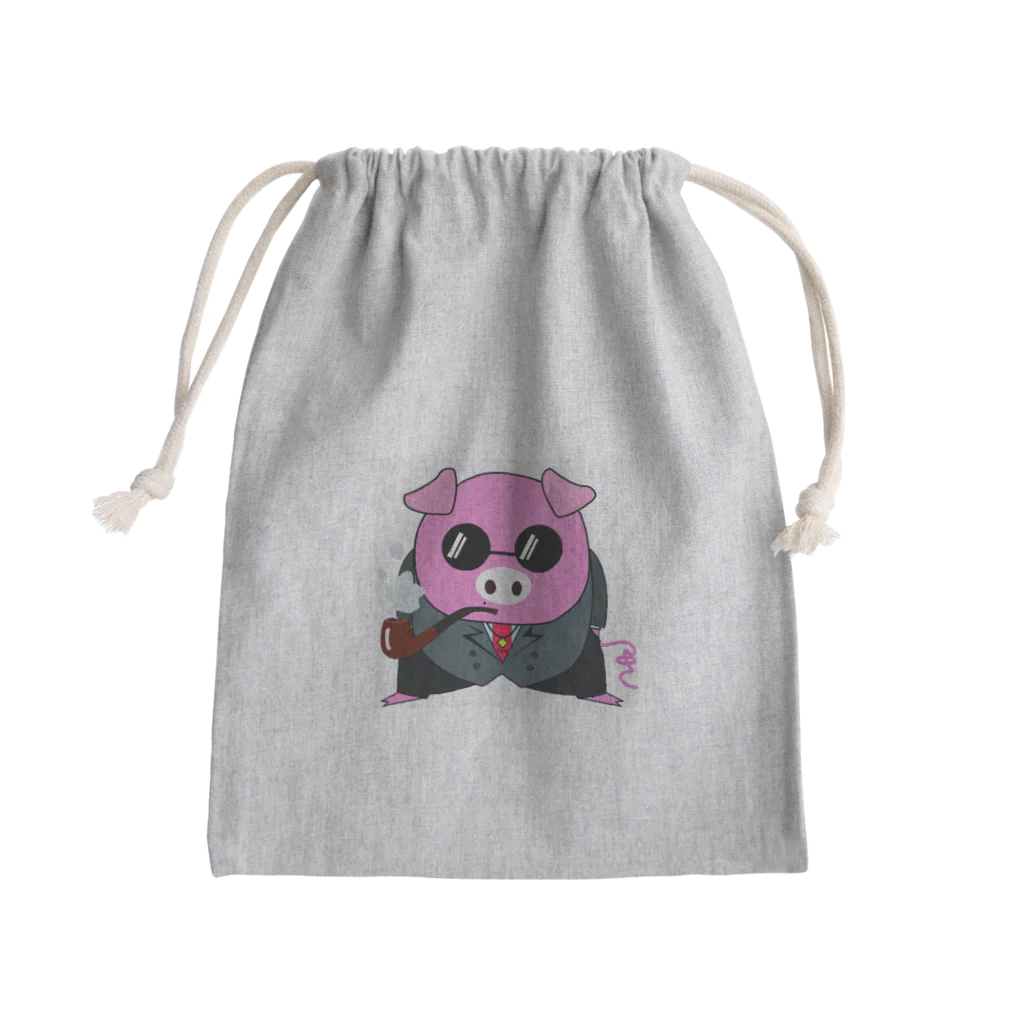 養豚場 月美豚【ルナヴィトン】のツキブタヤクザ Mini Drawstring Bag