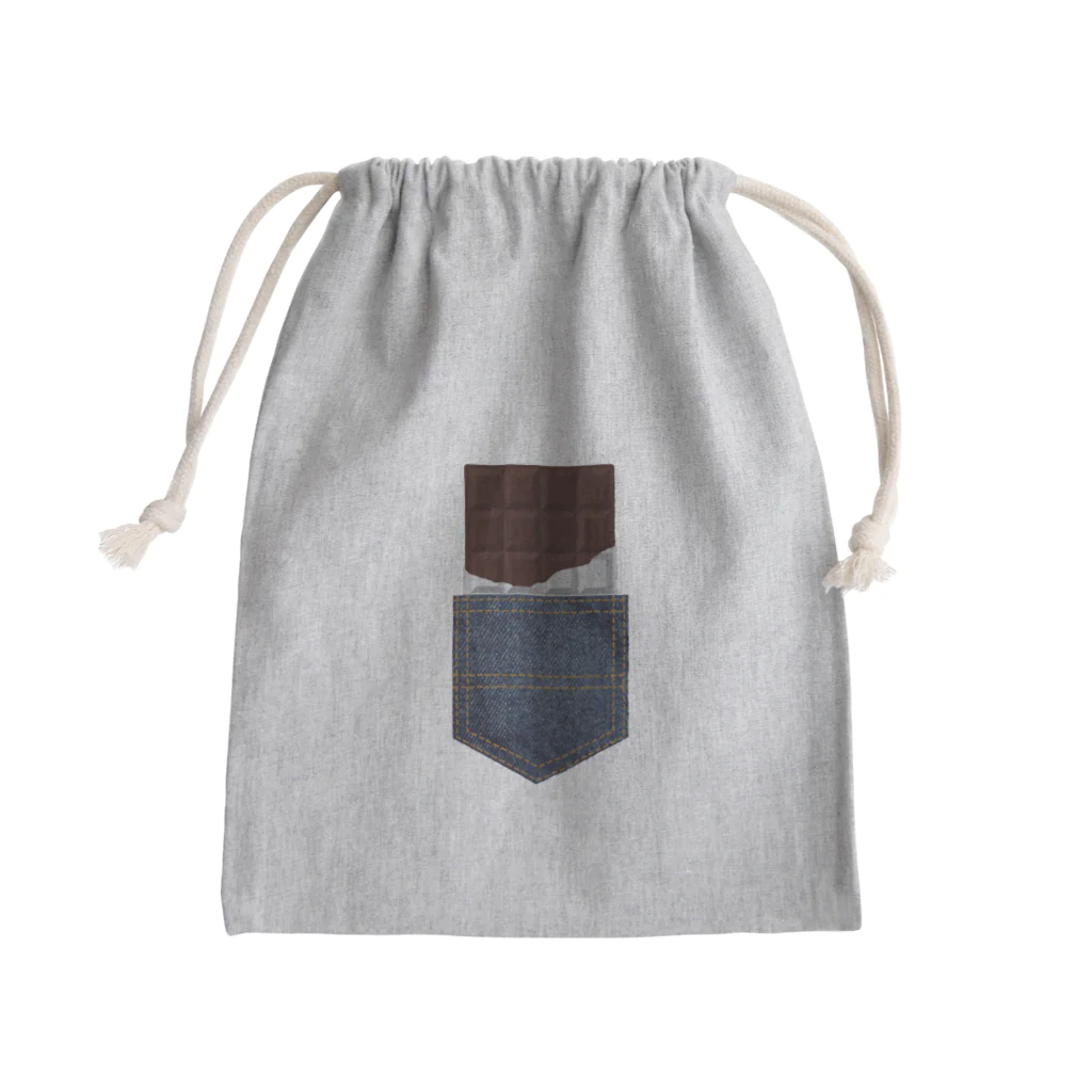 キッズモード某のチョコレートインデニムポケット Mini Drawstring Bag