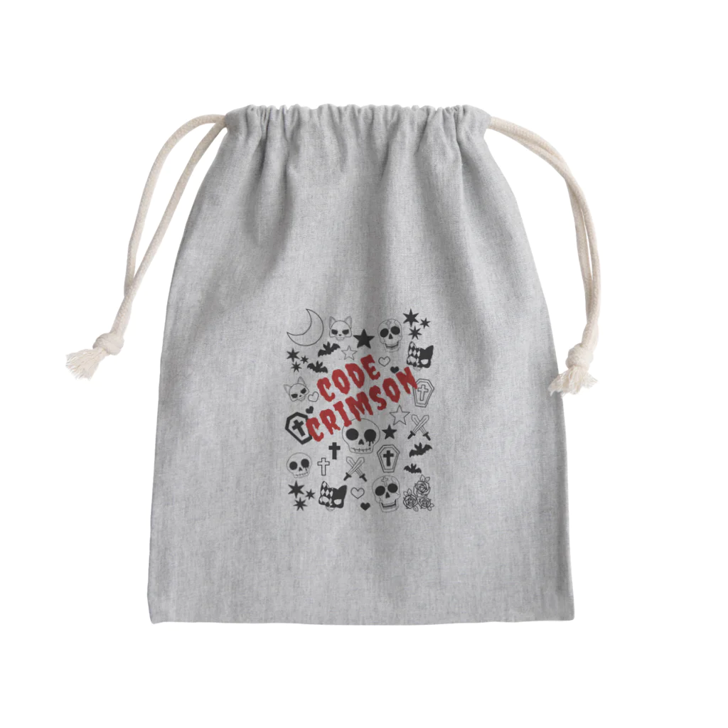 Frei Hyäneのポップパンクロック（黒） Mini Drawstring Bag