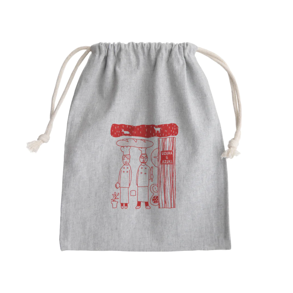 金属珈琲店のパン屋うずらとあずきさん Mini Drawstring Bag