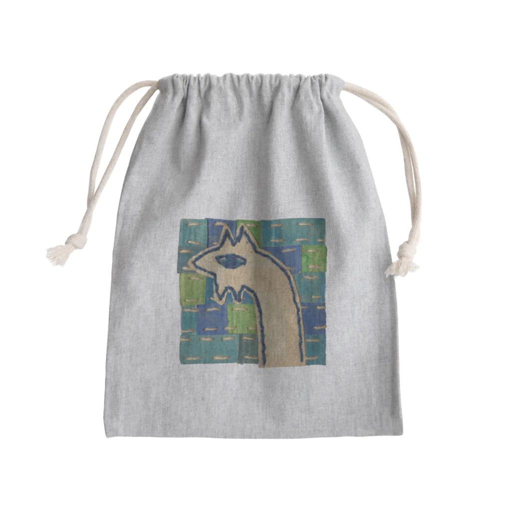 ぐら(GURA)ののびーるオオカミ Mini Drawstring Bag