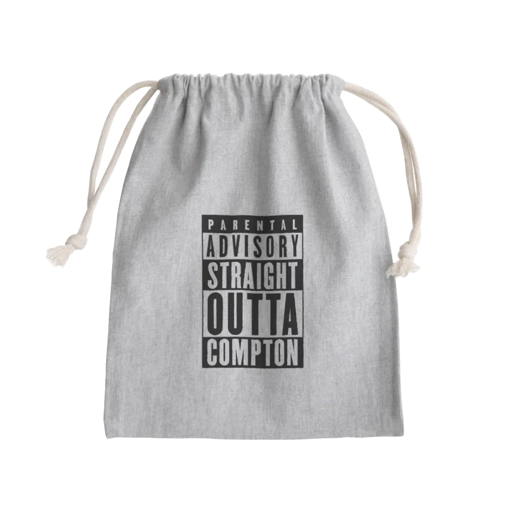 DRIPPEDのPARENTAL ADVISORY STRAIGHT OUTTA COMPTON-ペアレンタル・アドバイザリー・ストレイト・アウタ・コンプトン- ボックスロゴ Mini Drawstring Bag