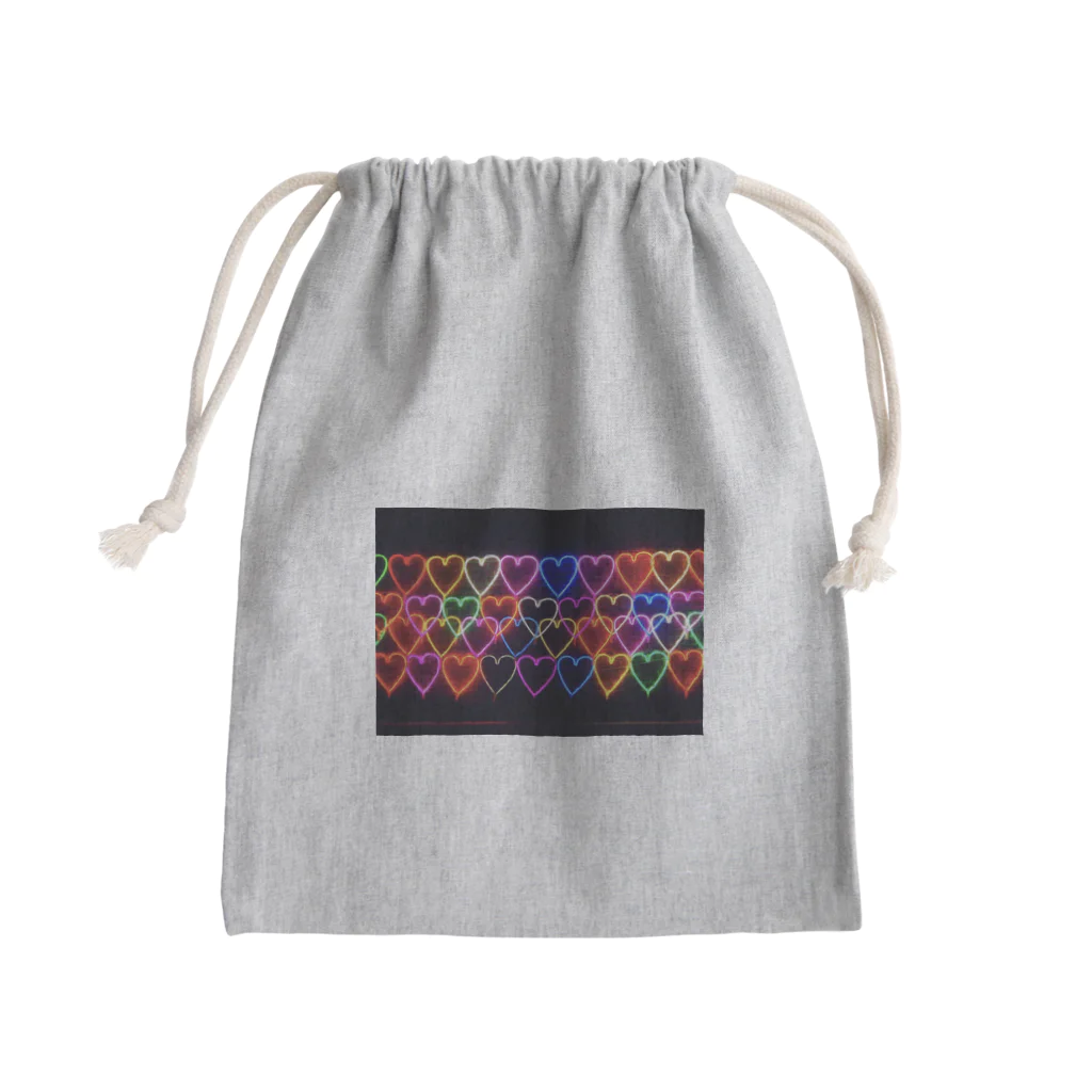 くねくねのハート（ネオン） Mini Drawstring Bag