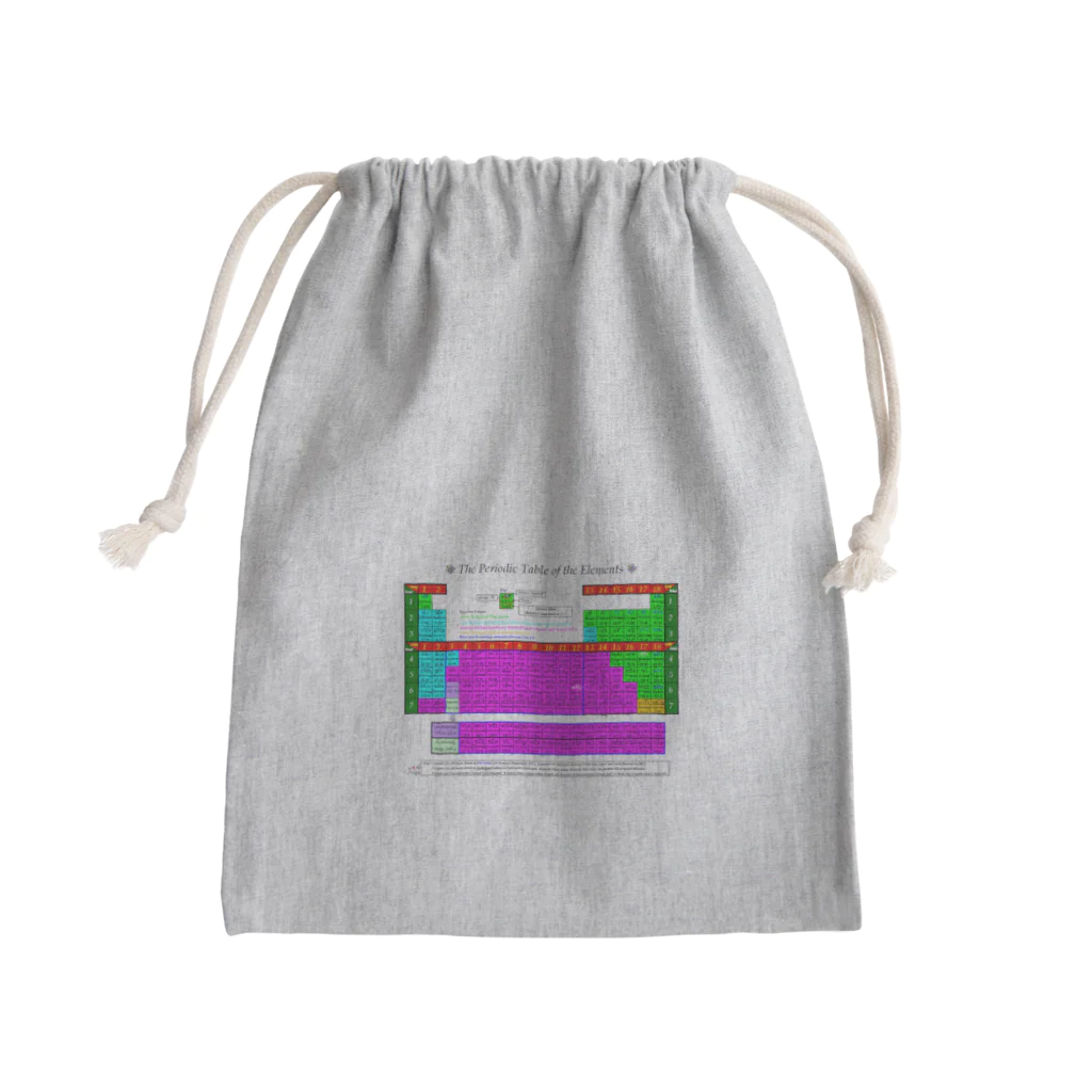 でおきしりぼ子の実験室の元素周期表ー英語(横) Mini Drawstring Bag