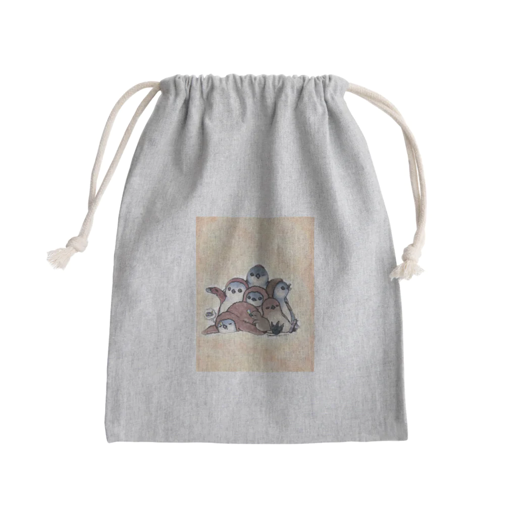 ヤママユ(ヤママユ・ペンギイナ)のもふもフンボ(ヒナ) Mini Drawstring Bag